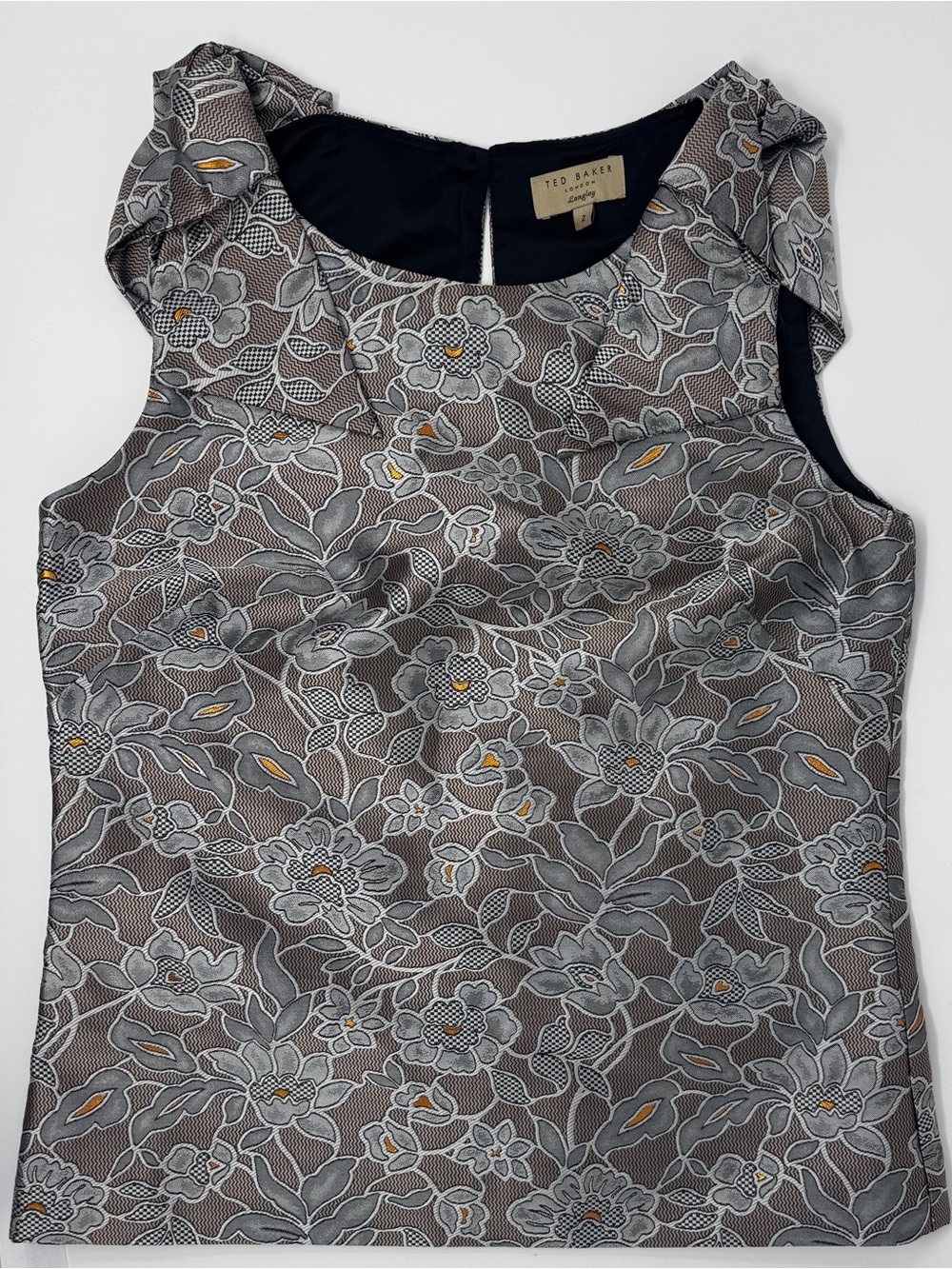 Ted Baker Langley Collection SAMPLE Floral Jacquard Top Size 2